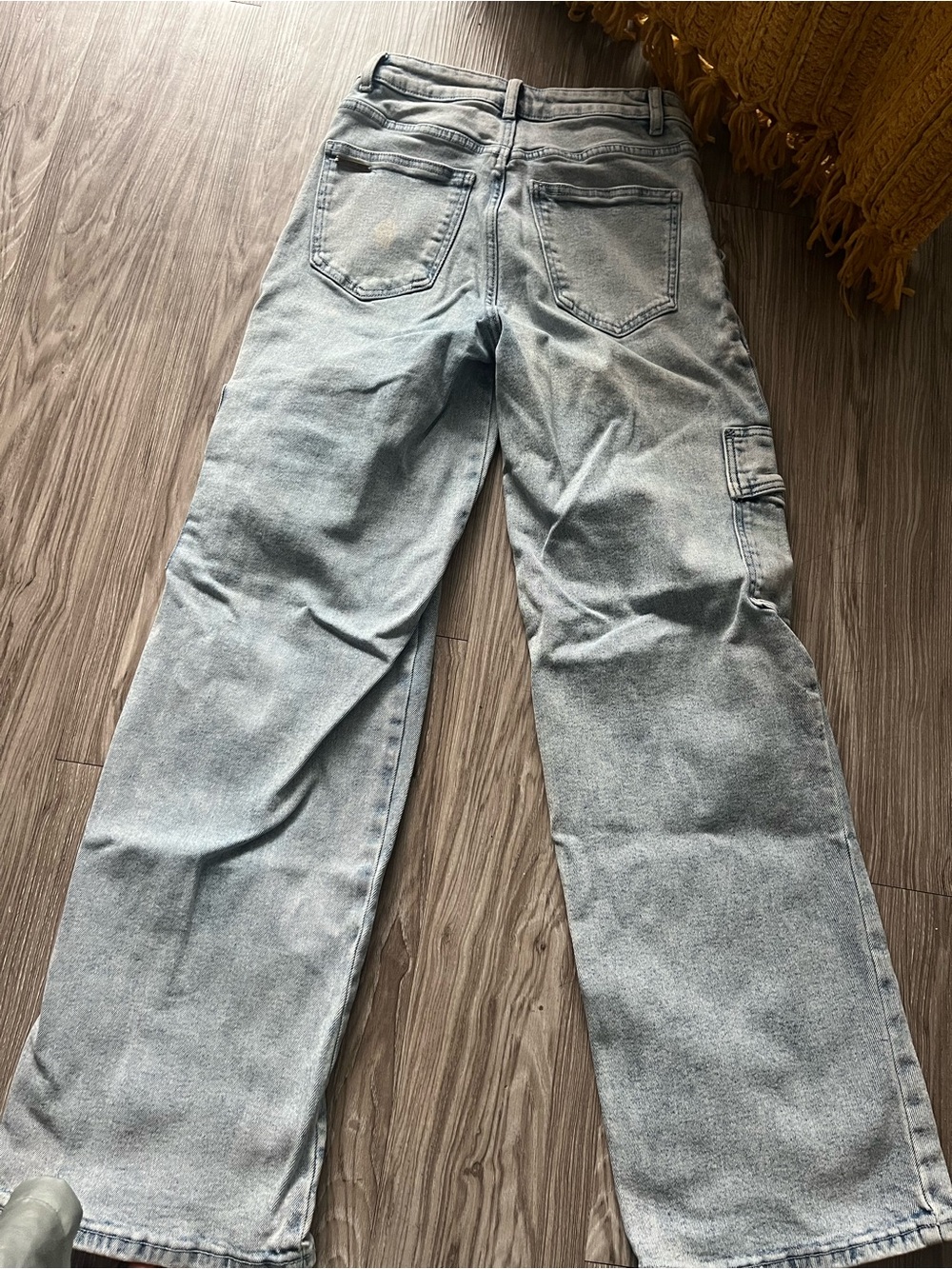 Michael Kors Light Wash Denim Cargo Pants - Light Blue - Picture 5 of 8